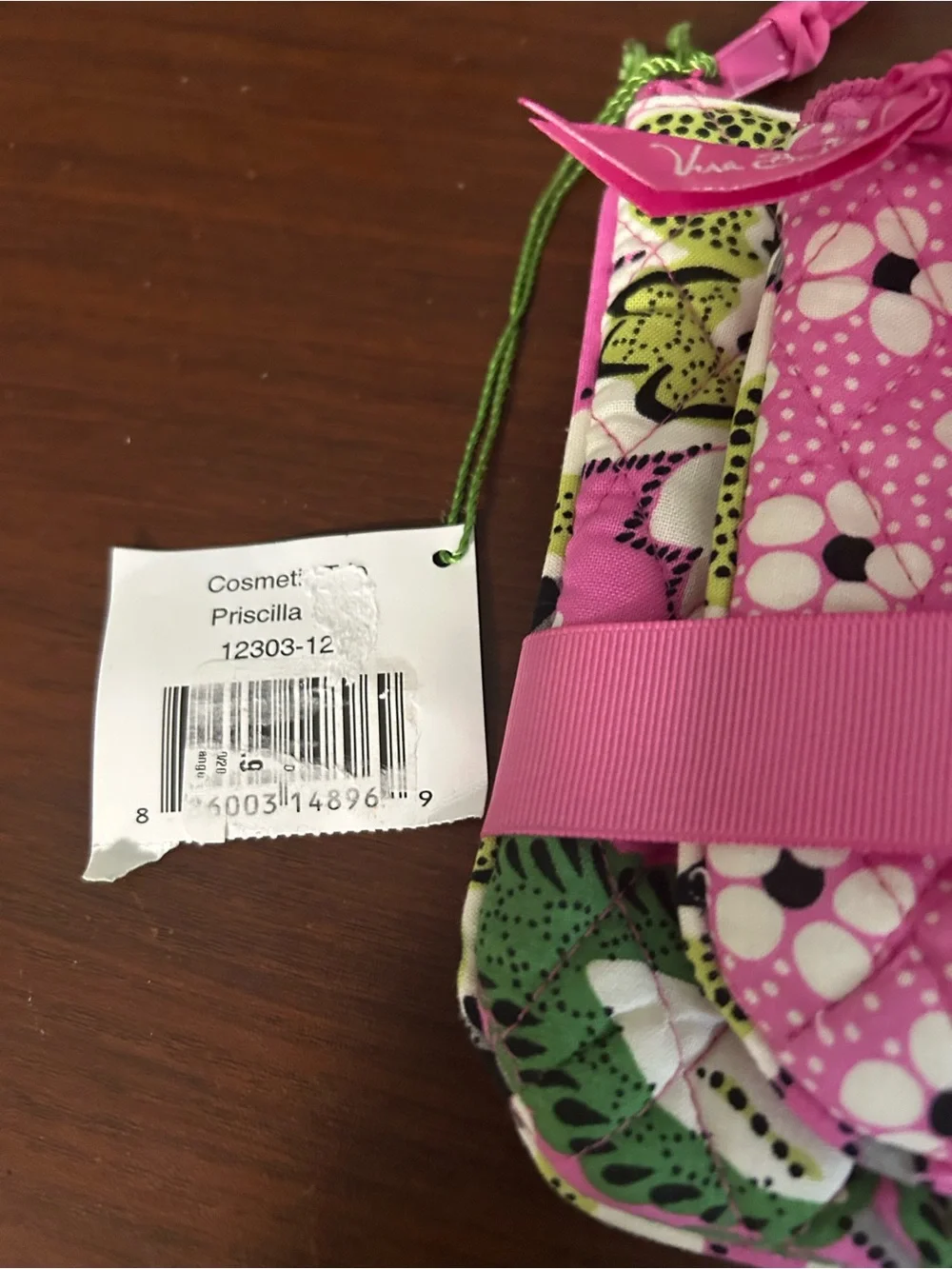 Vera Bradley Pink Floral Quilted Cosmetic Pouch Trio